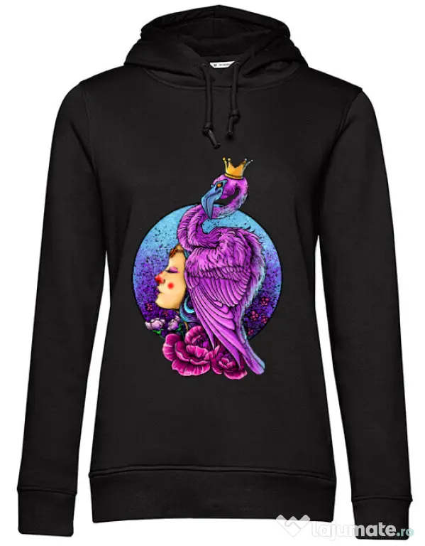 Hoodie dama cu gluga Queen Negru