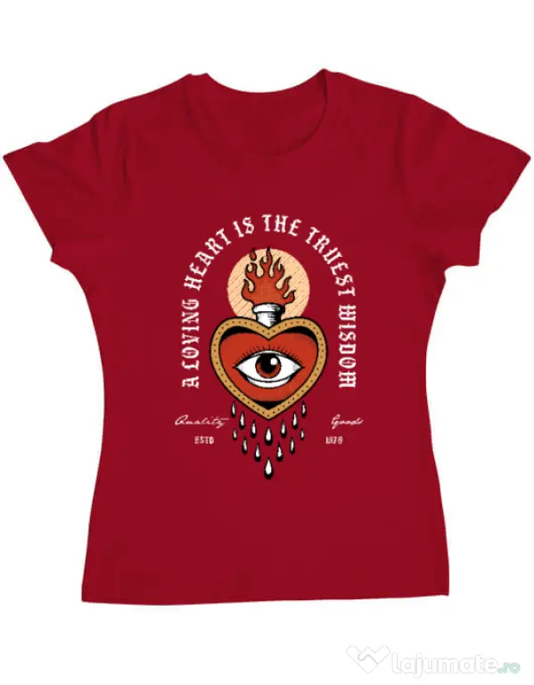 Tricou ADLER dama Burning Heart Rosu