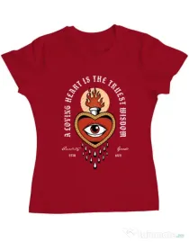 Tricou ADLER dama Burning Heart Rosu