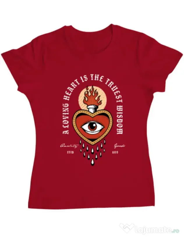 Tricou ADLER dama Burning Heart Rosu