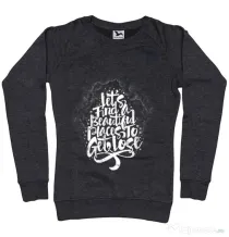 Bluza ADLER dama Let's find beautiful place to get lost Negru melanj