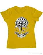 Tricou ADLER dama Umbrella Tattoo Galben