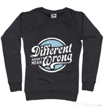 Bluza ADLER dama Different Doesnt Mean Wrong Negru melanj