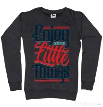 Bluza ADLER dama Enjoy The Little Things Negru melanj