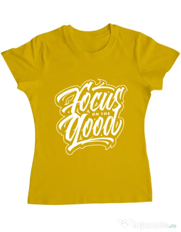 Tricou ADLER dama Focus On The Good Galben