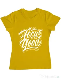 Tricou ADLER dama Focus On The Good Galben