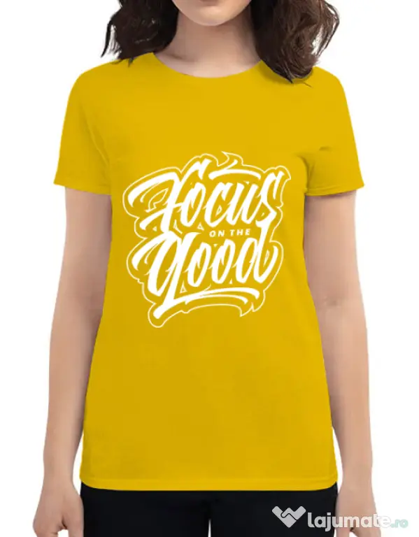 Tricou ADLER dama Focus On The Good Galben