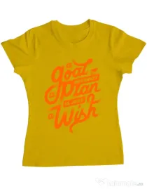 Tricou ADLER dama A Goal Without a Plan is Just a Wish Galben