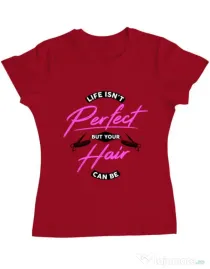 Tricou ADLER dama Life isnt perfect Rosu