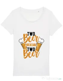 Tricou STANLEY STELLA dama Two beer Alb