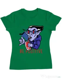 Tricou ADLER dama Be positive Verde mediu