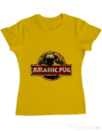 Tricou ADLER dama Jurassic Pug Galben