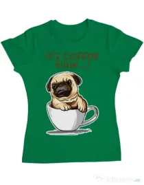 Tricou ADLER dama Its Coffee Time Verde mediu