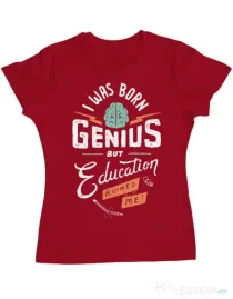 Tricou ADLER dama Born Genius Rosu