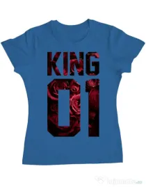 Tricou ADLER dama Flower king Albastru azuriu