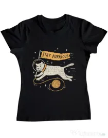 Tricou ADLER dama Stay Furrious Negru
