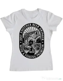 Tricou ADLER dama Fishing problem Alb