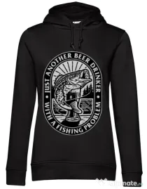 Hoodie dama cu gluga Fishing problem Negru