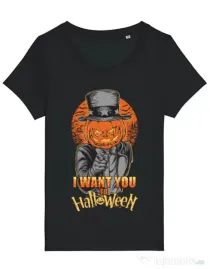 Tricou STANLEY STELLA dama I want you to halloween Negru