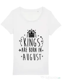 Tricou STANLEY STELLA dama Kings are born in August Alb
