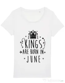 Tricou STANLEY STELLA dama Kings are born in June Alb