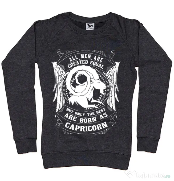 Bluza ADLER dama The best men are born as Capricorn Negru melanj