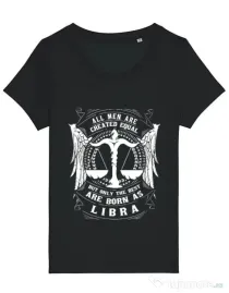 Tricou STANLEY STELLA dama The best men are born as Libra Negru