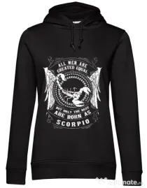 Hoodie dama cu gluga The best men are born as Scorpio Negru