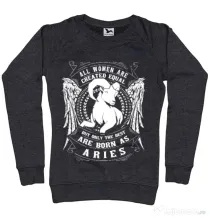 Bluza ADLER dama The best women are born as Aries Negru melanj