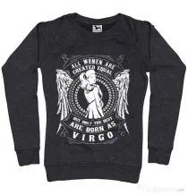 Bluza ADLER dama The best women are born as Virgo Negru melanj