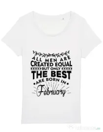 Tricou STANLEY STELLA dama The best men are born in February Alb