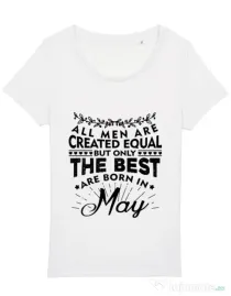 Tricou STANLEY STELLA dama The best men are born in May Alb