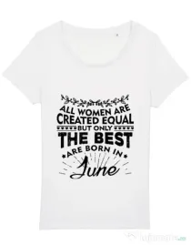 Tricou STANLEY STELLA dama The best women are born in June Alb