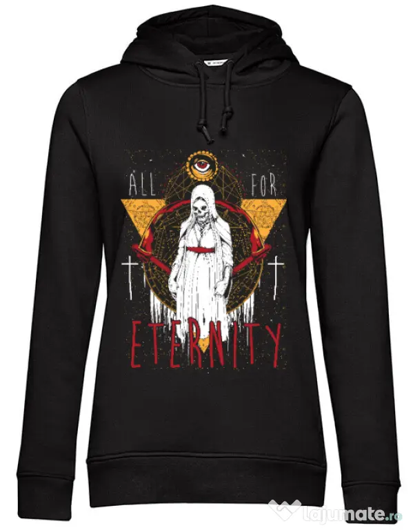 Hoodie dama cu gluga All for eterniry Negru