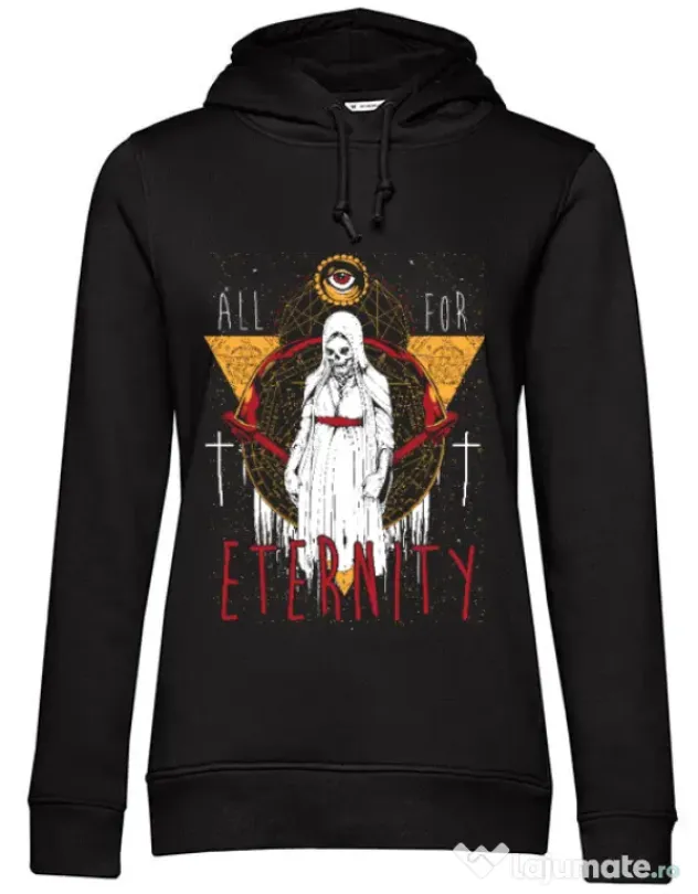 Hoodie dama cu gluga All for eterniry Negru