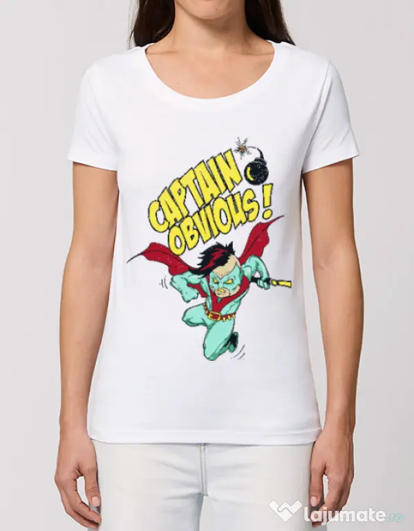 Tricou STANLEY STELLA dama Captain obvious Alb