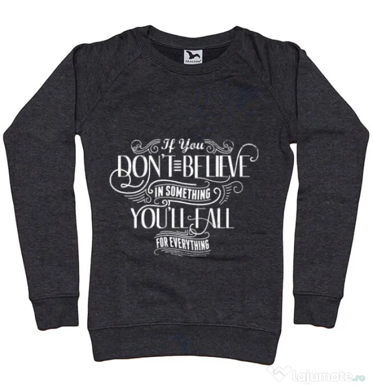 Bluza ADLER dama Believe in something Negru melanj