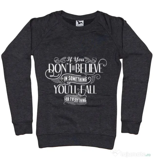 Bluza ADLER dama Believe in something Negru melanj