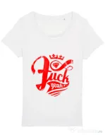 Tricou STANLEY STELLA dama Fuck yeah Alb