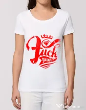 Tricou STANLEY STELLA dama Fuck yeah Alb