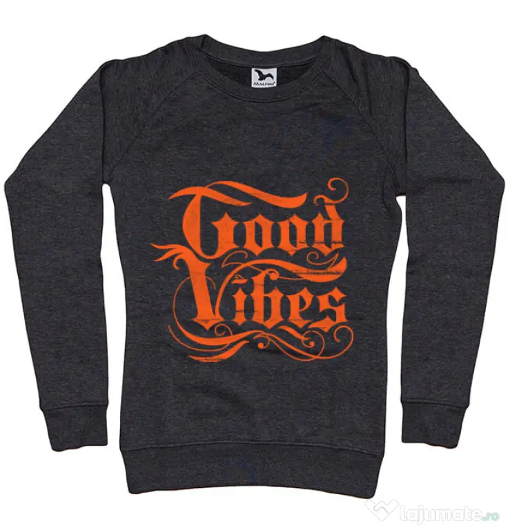 Bluza ADLER dama Good vibes Negru melanj