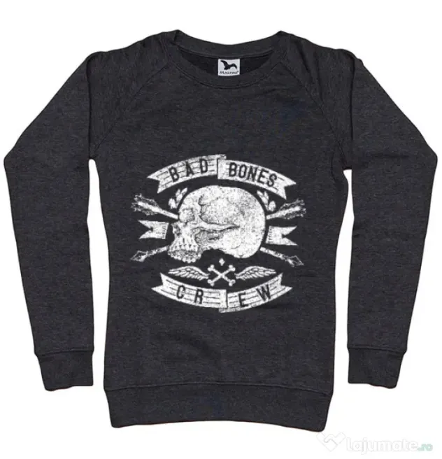 Bluza ADLER dama Skull symbol Negru melanj