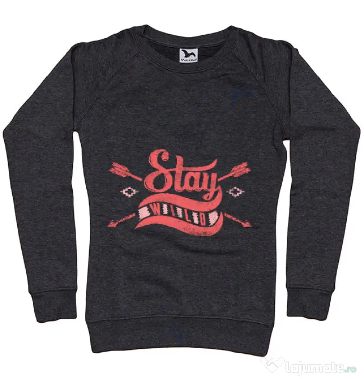Bluza ADLER dama Stay wild Negru melanj