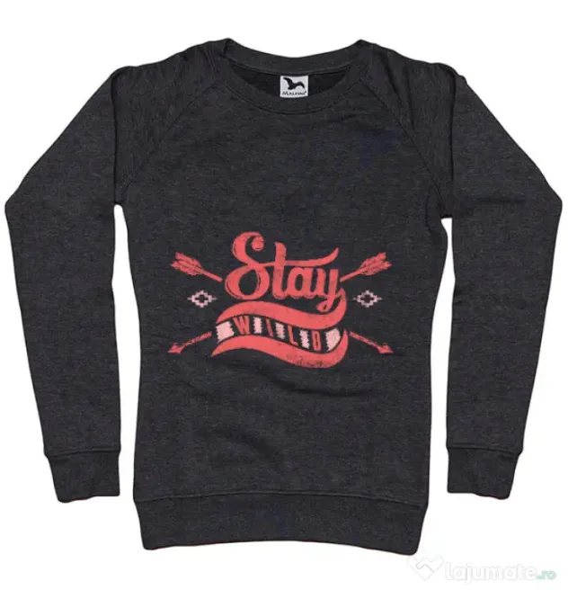 Bluza ADLER dama Stay wild Negru melanj