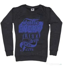 Bluza ADLER dama Take every risk Negru melanj
