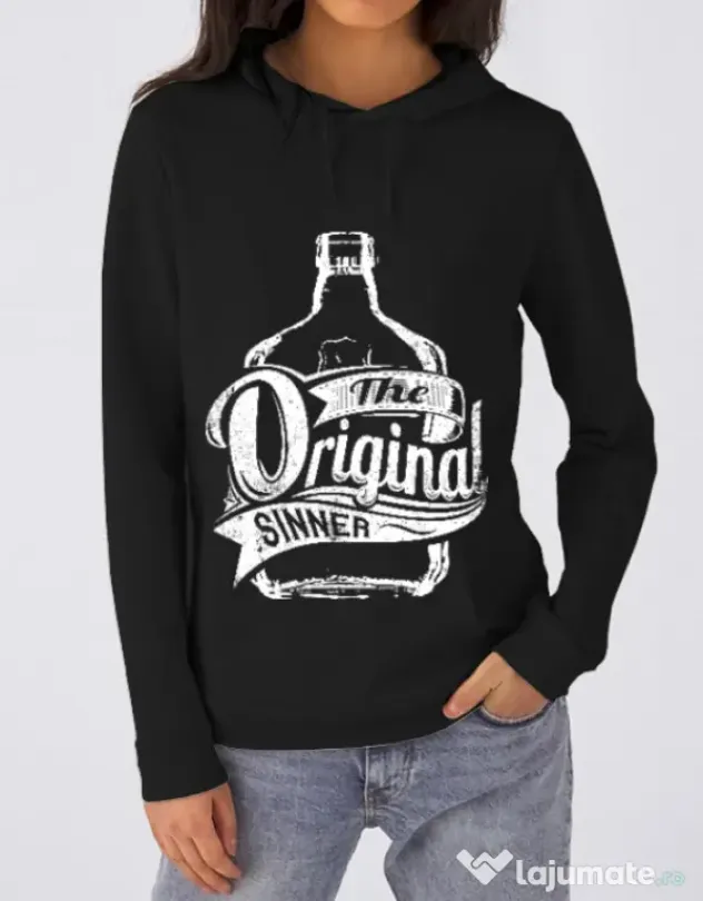 Hoodie dama cu gluga The original sinner Negru