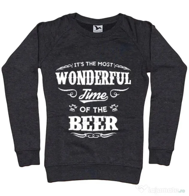 Bluza ADLER dama Wonderful time of the beer Negru melanj