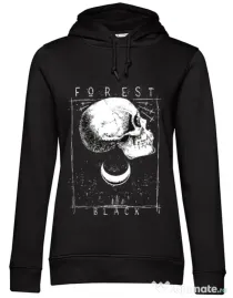 Hoodie dama cu gluga Forest Black Negru