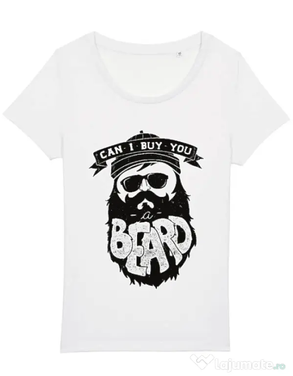 Tricou STANLEY STELLA dama Can i buy you a beard Alb