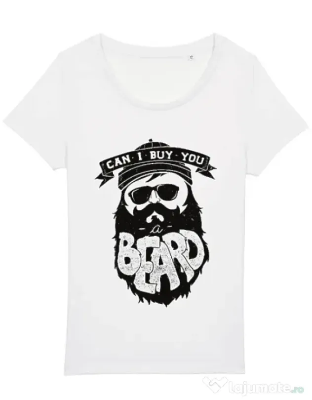 Tricou STANLEY STELLA dama Can i buy you a beard Alb